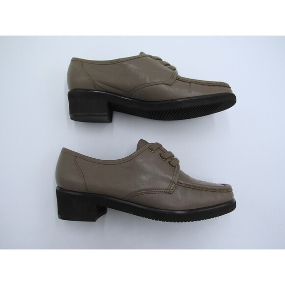 Walking Lady by Trotters Womens 6M Taupe Block Heeled Loafers Leather Casual - Picture 11 of 16